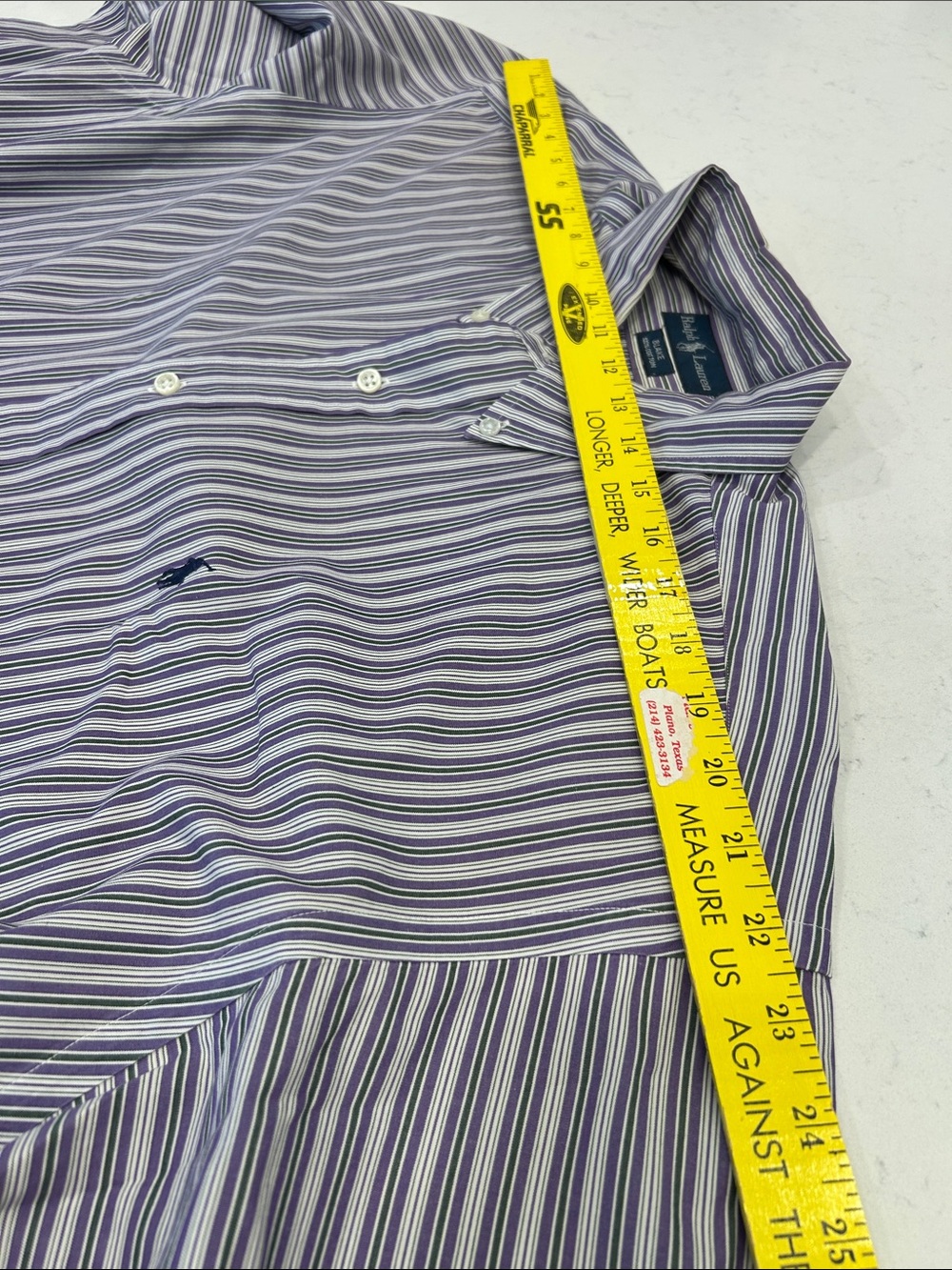 Vintage Ralph Lauren Blake Button Down Shirt XL StripeD 100% Cotton Classic Fit - Picture 6 of 10